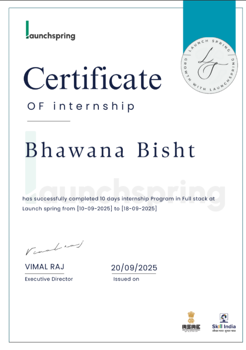 Full Stack Development Internship